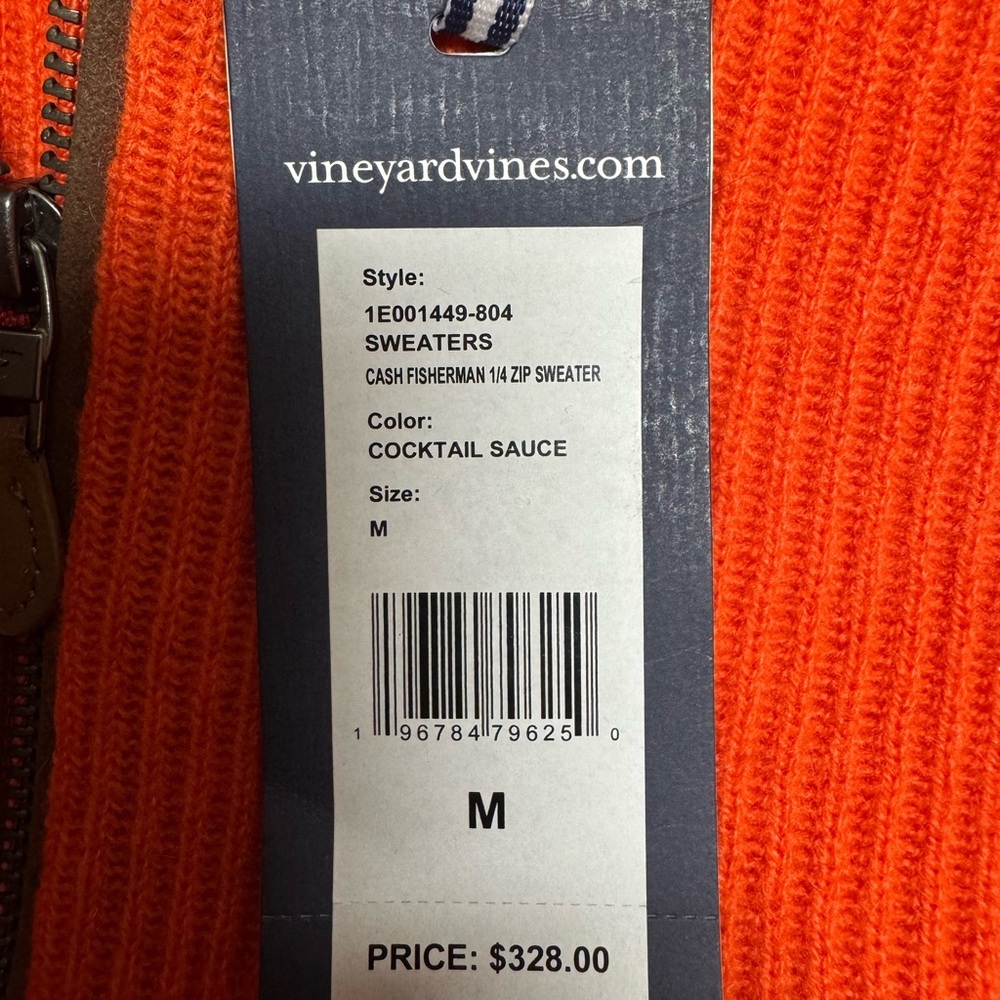 Vineyard Vines Cashmere Quarter Zip Sweater - Picture 2 of 8